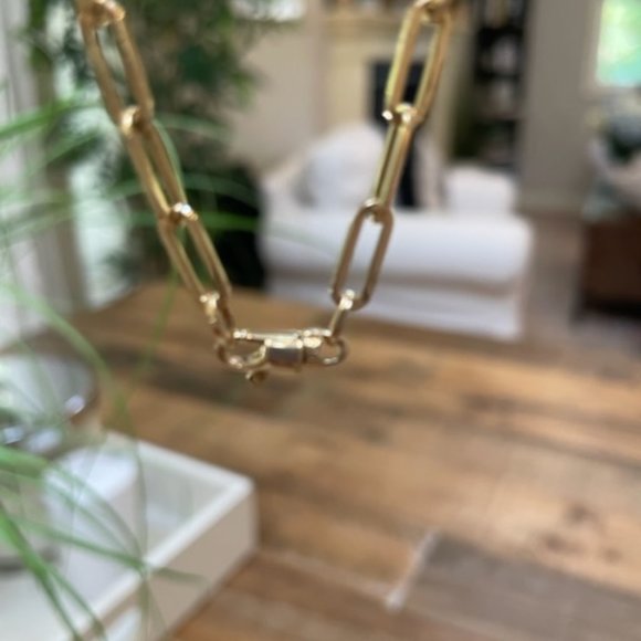 Paperclip Chain with removable Moon and Star Pave Pendant - Picture 4 of 5